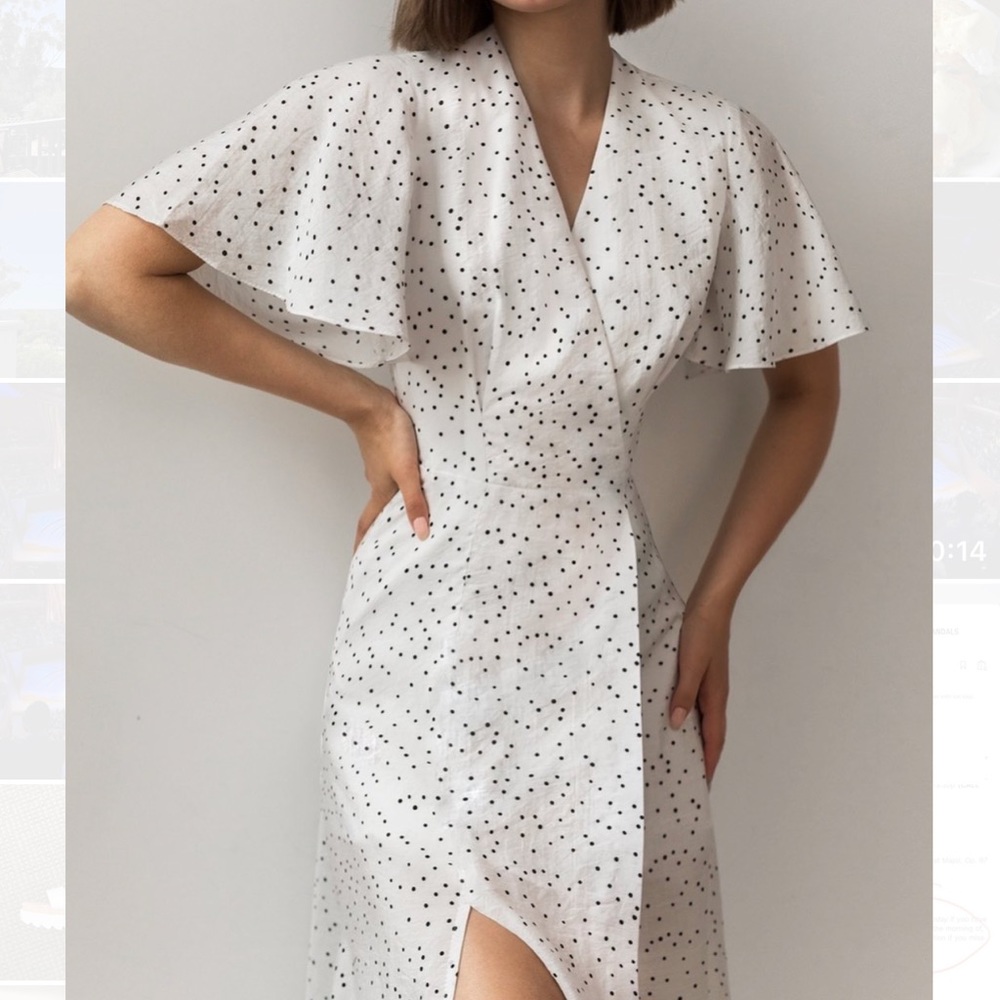 Polka Dot Midi Wrap Dress by Lichi Brand